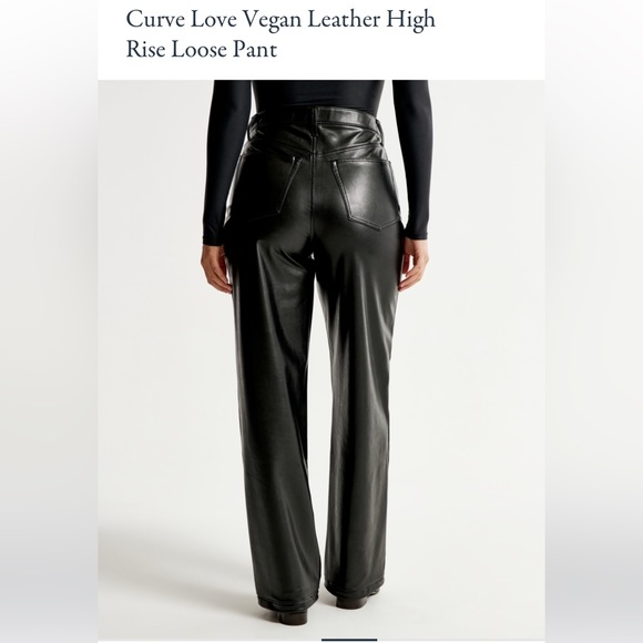 Abercrombie Curve love vegan leather high rise loose pant size 32 regular NWT - Picture 5 of 8